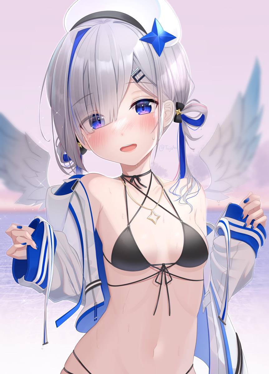 This is a pixiv picture whose title is 水着かなたん.