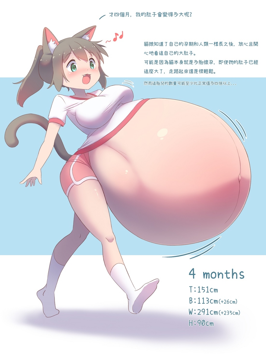 This is a pixiv picture whose title is 貓娘妊娠觀察紀錄! - 2.