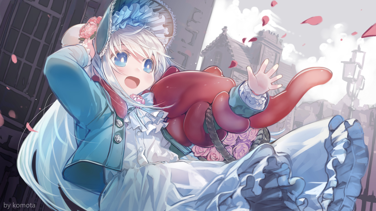 This is a pixiv picture whose title is 「Connectー少女は触手と愛をつむぐー」10万DL感謝絵.