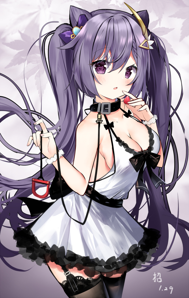 This is a pixiv picture whose title is 刻晴.