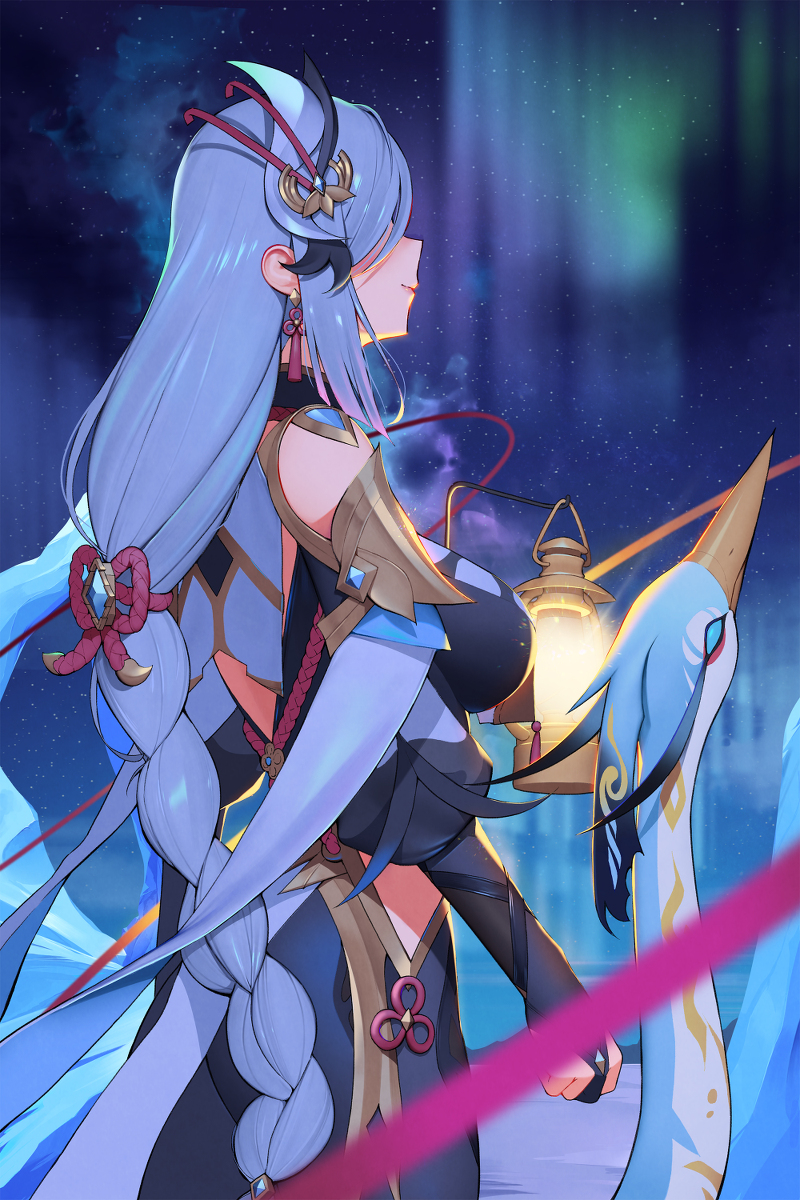 This is a pixiv picture whose title is 申鶴.