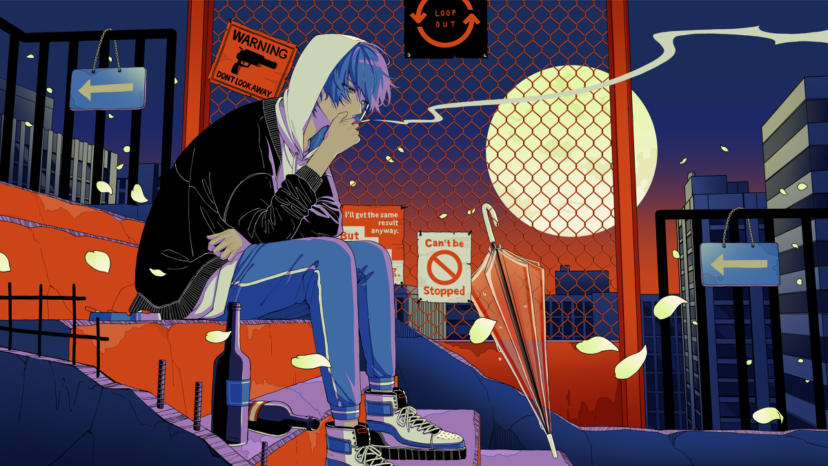 This is a pixiv picture whose title is ゴーストタウン.