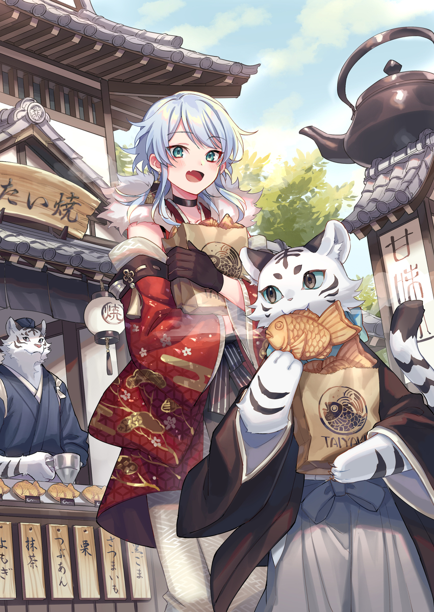 This is a pixiv picture whose title is たい焼き散歩.