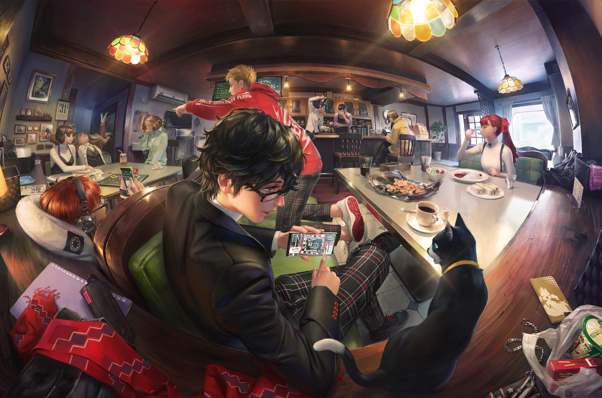 This is a pixiv picture whose title is 純喫茶ルブラン.