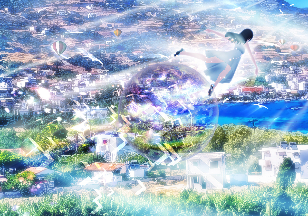 This is a pixiv picture whose title is 春に飛ぶ夢.