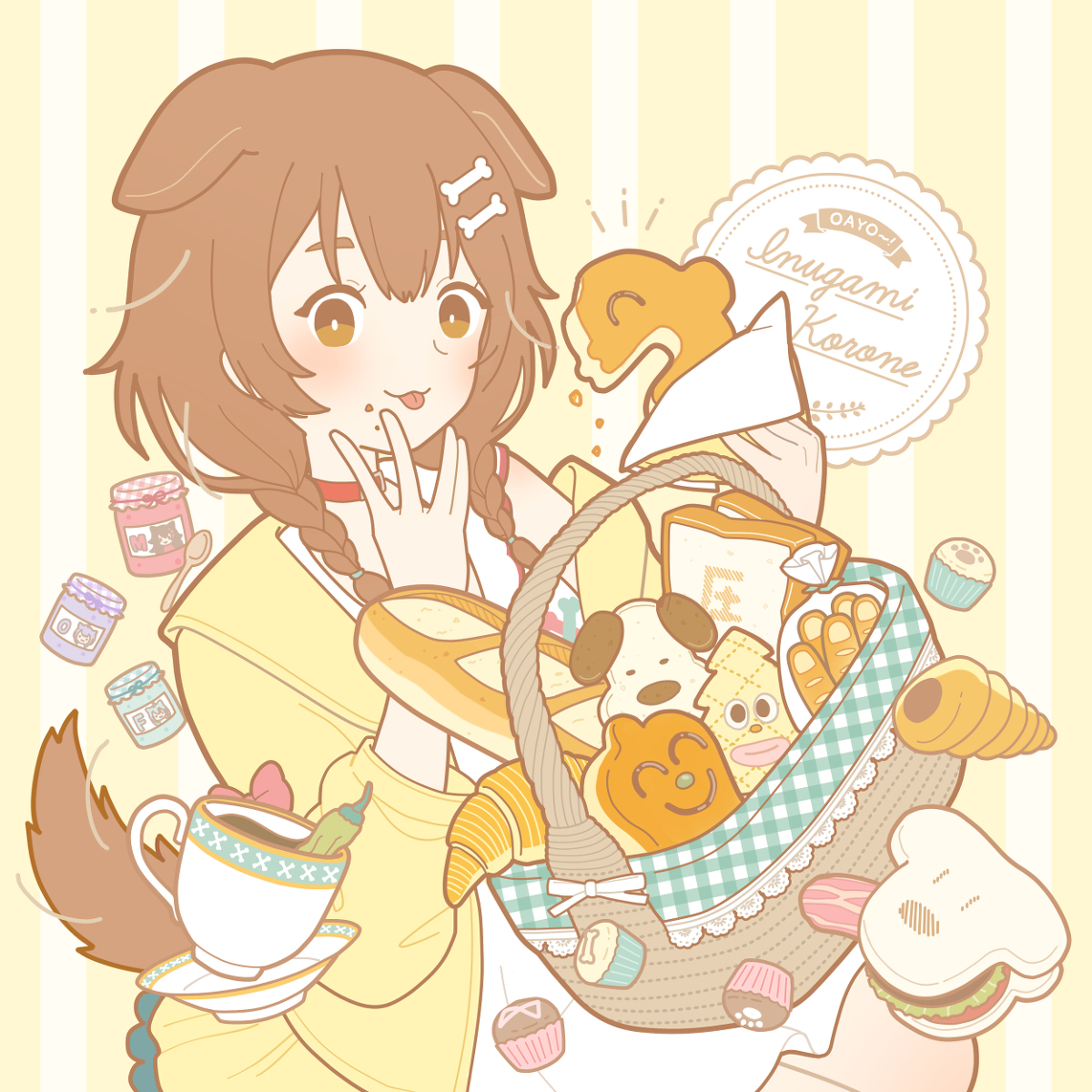 This is a pixiv picture whose title is 戌神ころねさん.