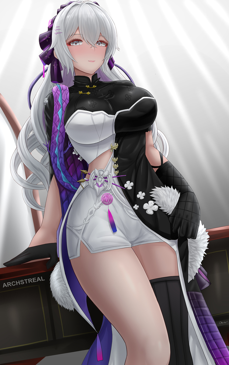This is a pixiv picture whose title is Qipao Bronya.
