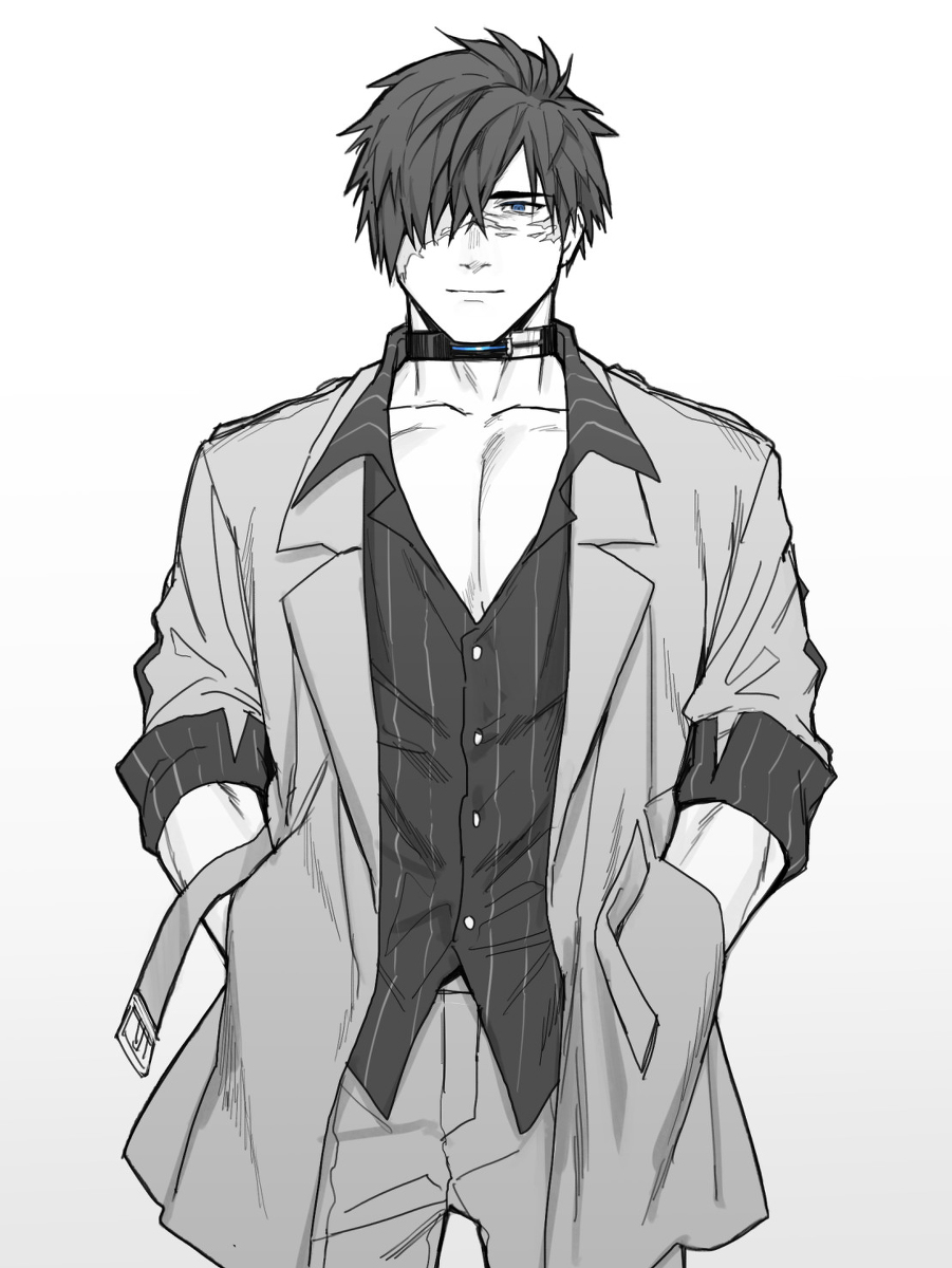 This is a pixiv picture whose title is 【스포만화】늑대개.