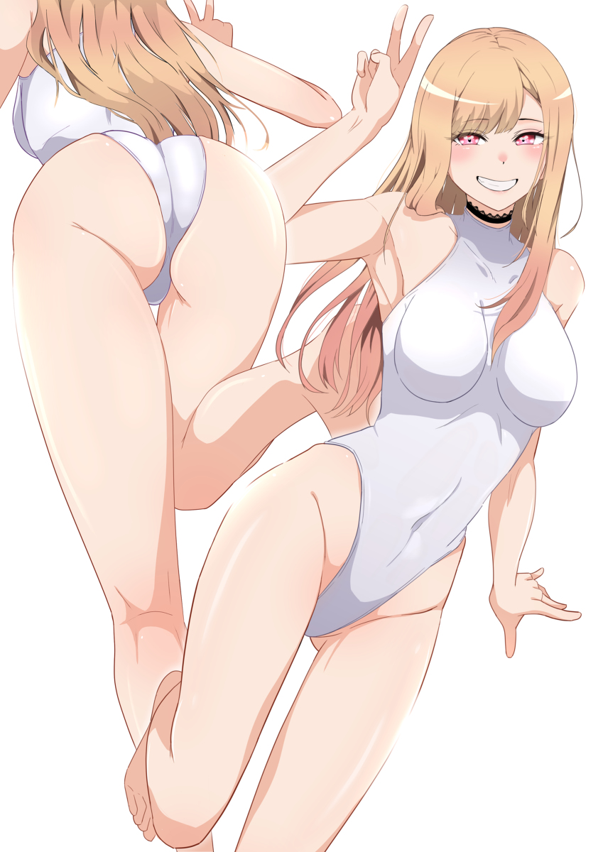 This is a pixiv picture whose title is 【着せ恋】喜多川海夢ちゃんのハイレグおプリケツ.