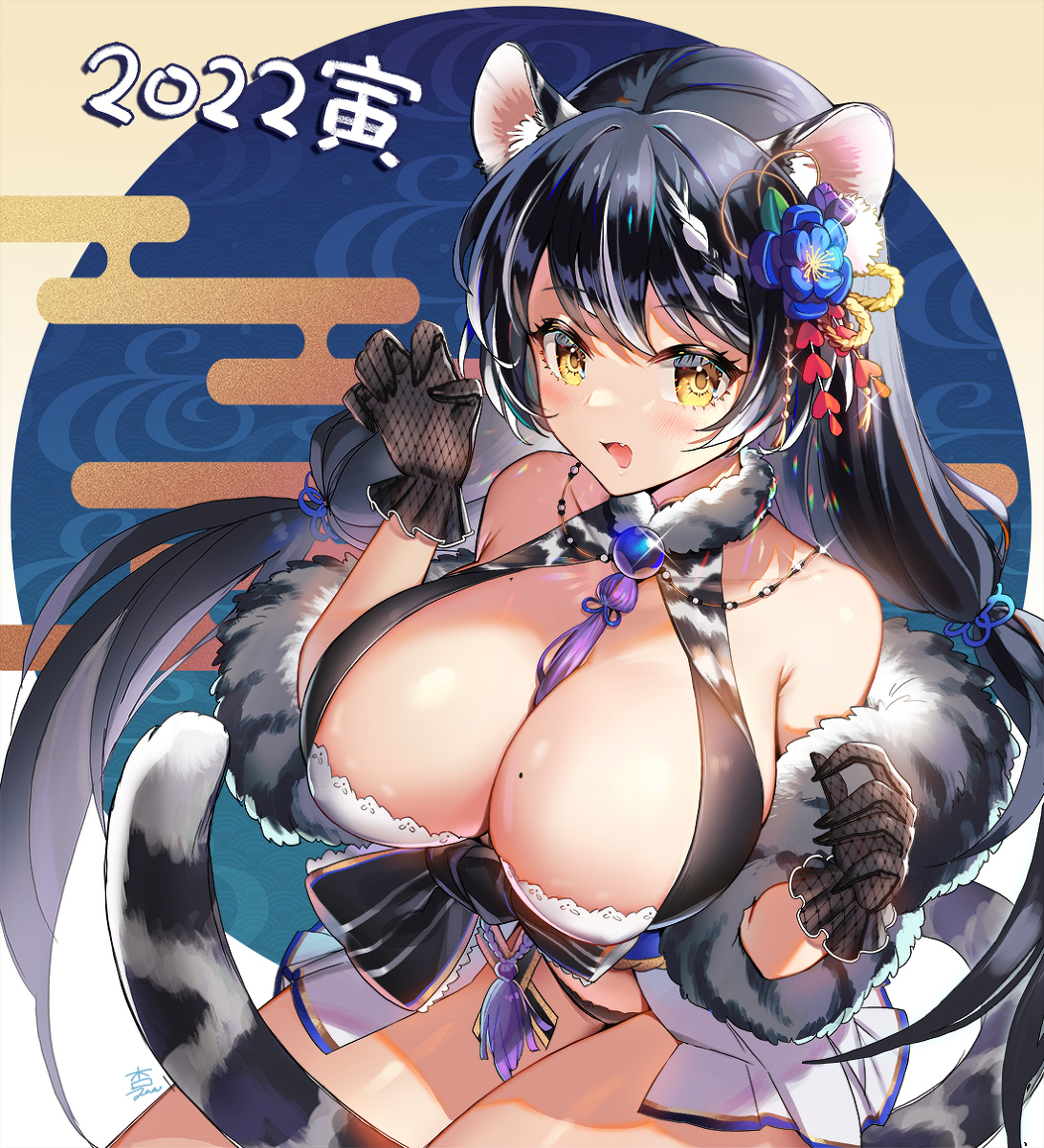 This is a pixiv picture whose title is 新年虎娘🐯.