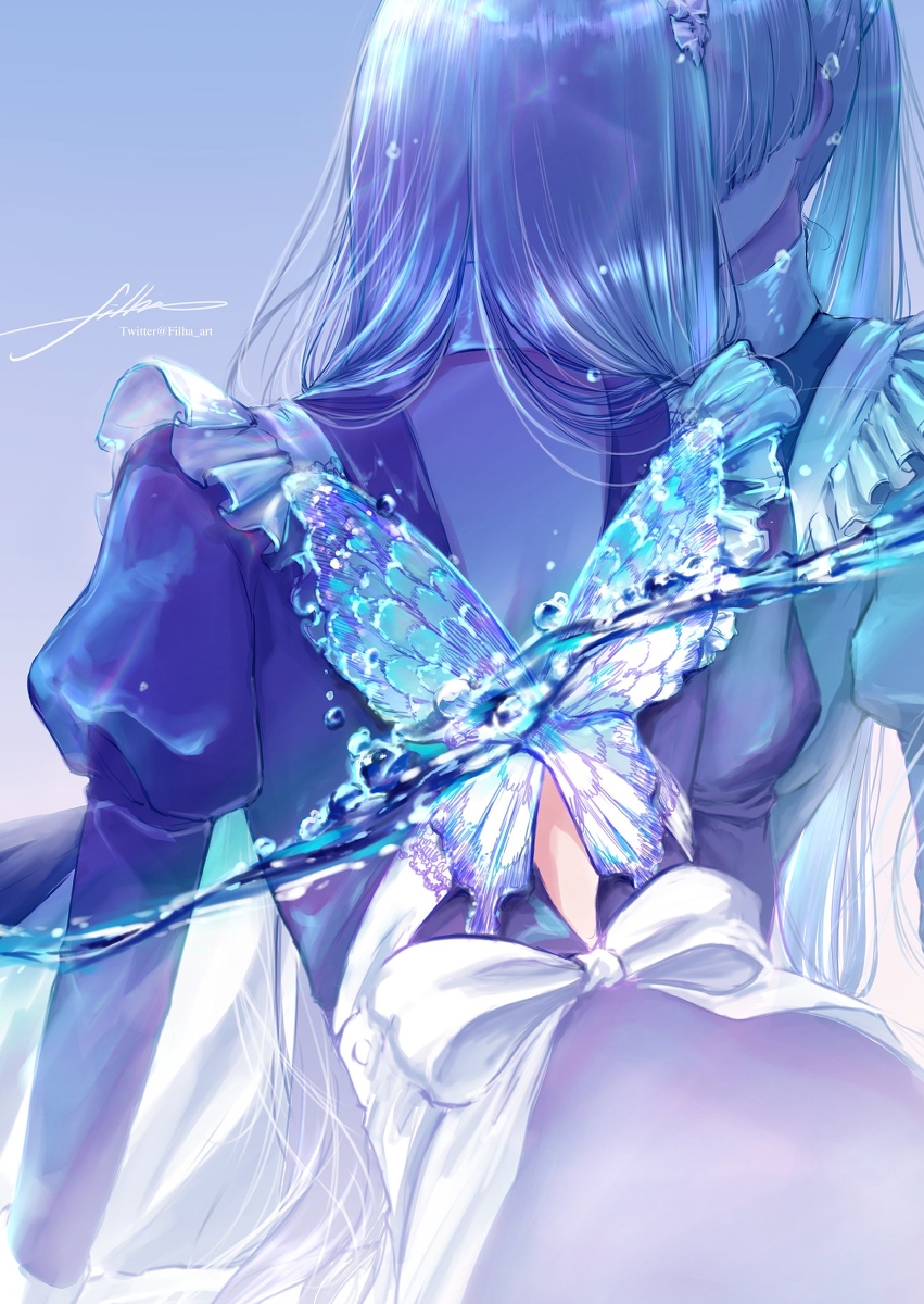 This is a pixiv picture whose title is Butterfly pea.
