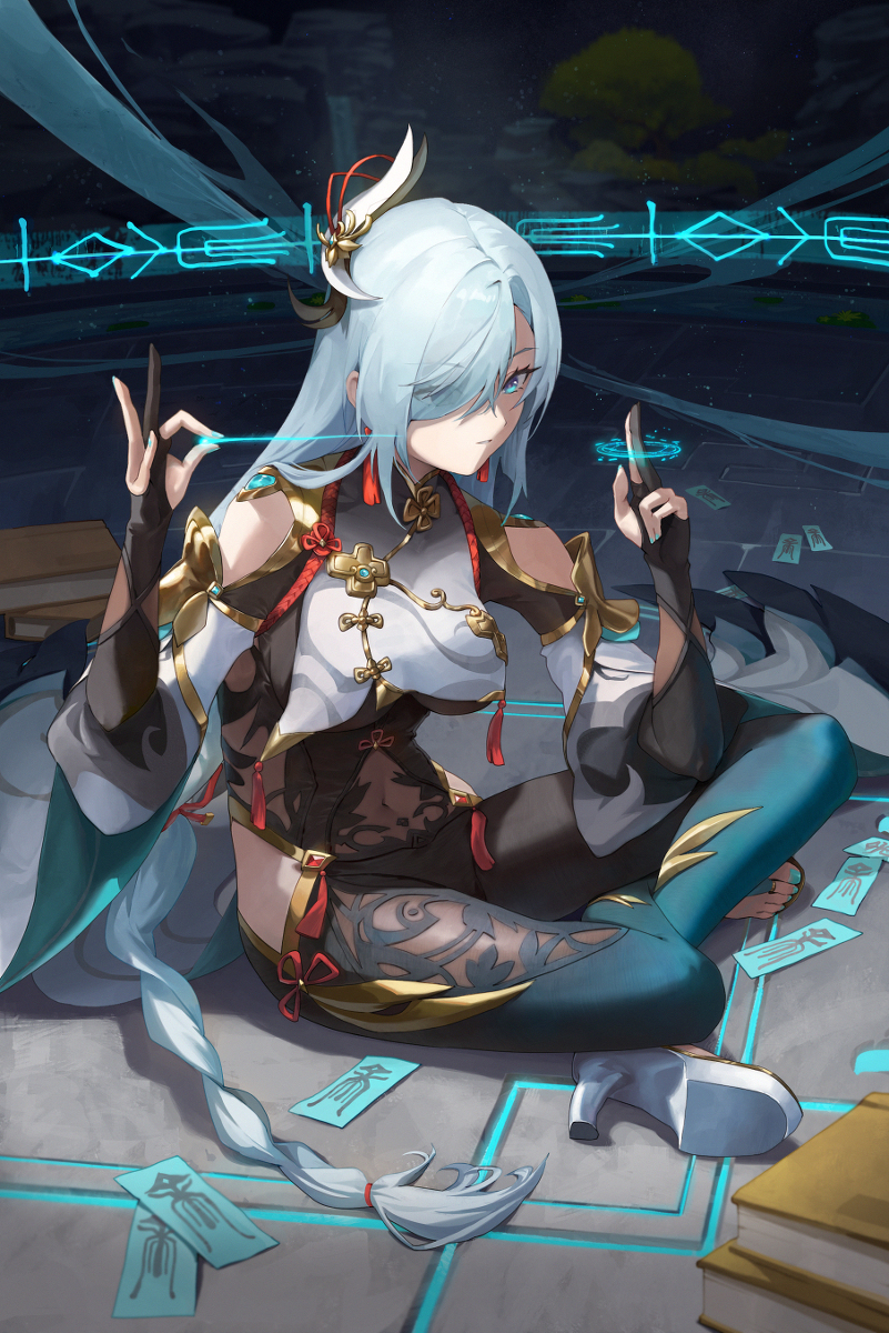 This is a pixiv picture whose title is 申鹤.