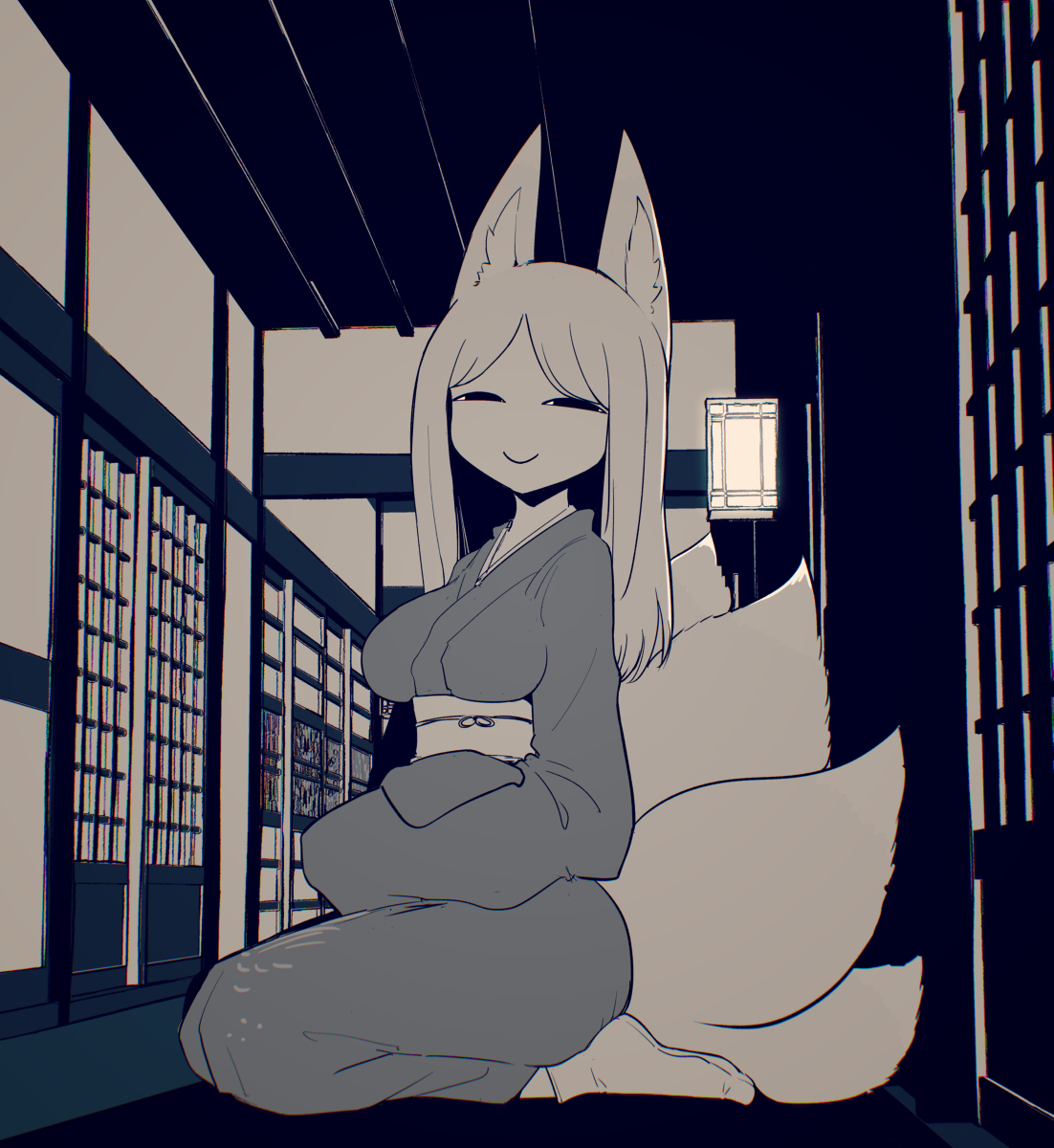 This is a pixiv picture whose title is 「……」.