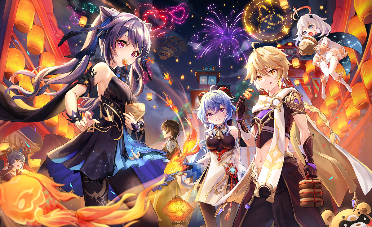 This is a pixiv picture whose title is 璃月今宵2022.
