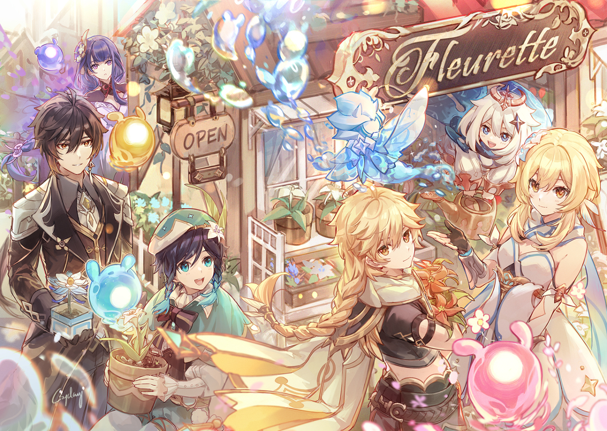 This is a pixiv picture whose title is 🌺.