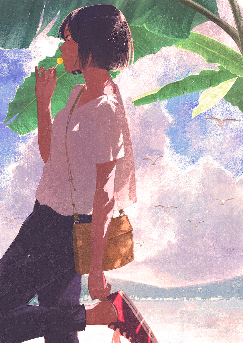 This is a pixiv picture whose title is 靴に残した夏の感触.