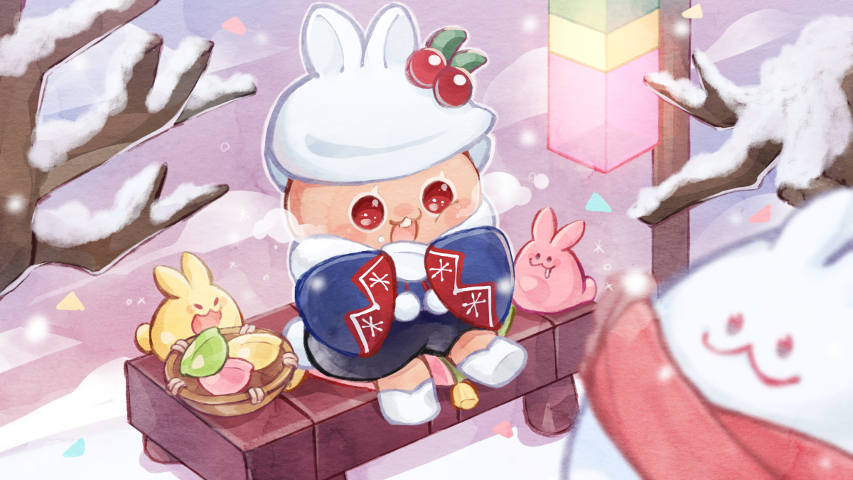 This is a pixiv picture whose title is 月ウサギ味クッキー.
