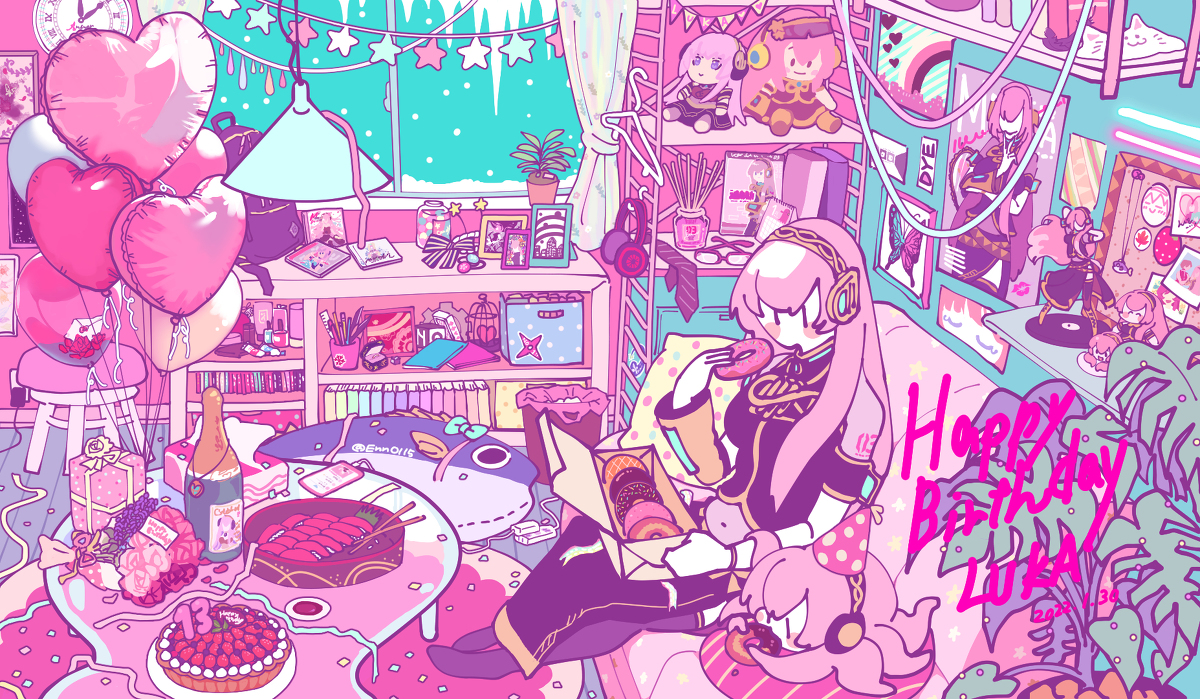 This is a pixiv picture whose title is 巡音ルカさん13周年記念.
