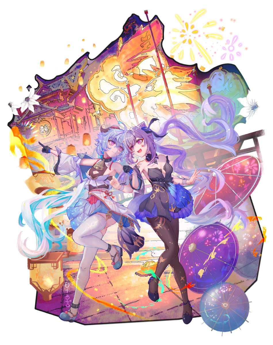 This is a pixiv picture whose title is 🏮.