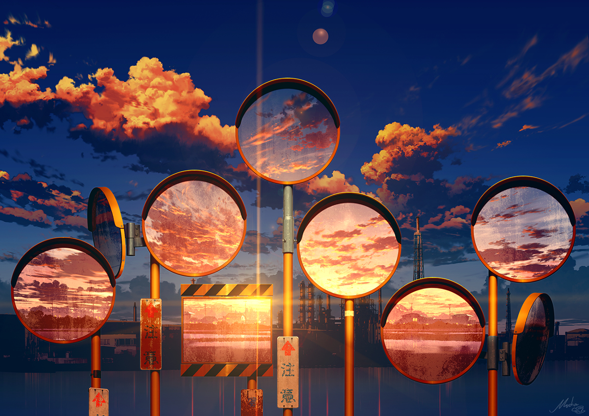 This is a pixiv picture whose title is 空の窓.