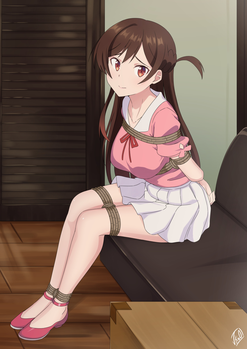 This is a pixiv picture whose title is Chizuru Mizuhara in Trouble.