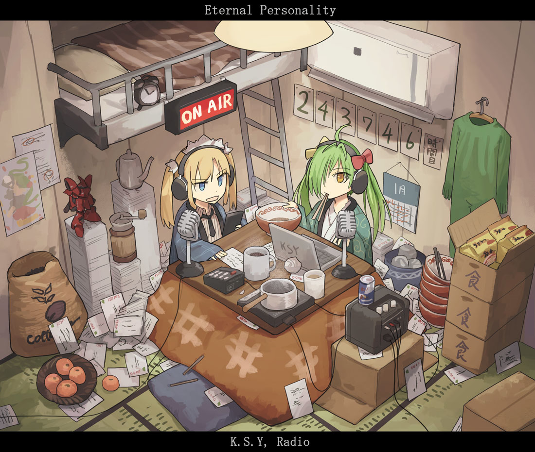 This is a pixiv picture whose title is 喋り続ける少女たち.