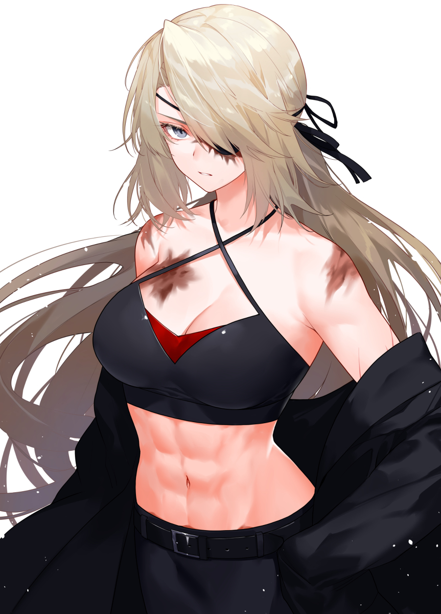This is a pixiv picture whose title is 眼帯の女.