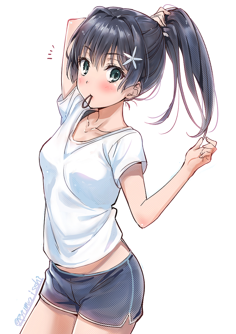This is a pixiv picture whose title is 髪結び佐天さん.