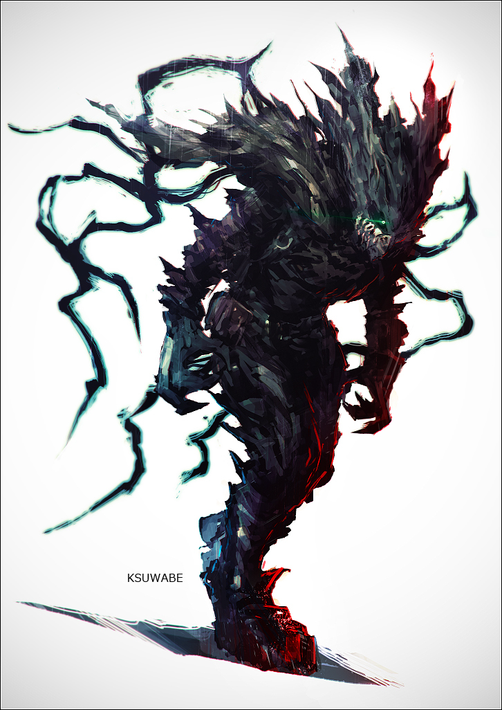 This is a pixiv picture whose title is 黒デク.