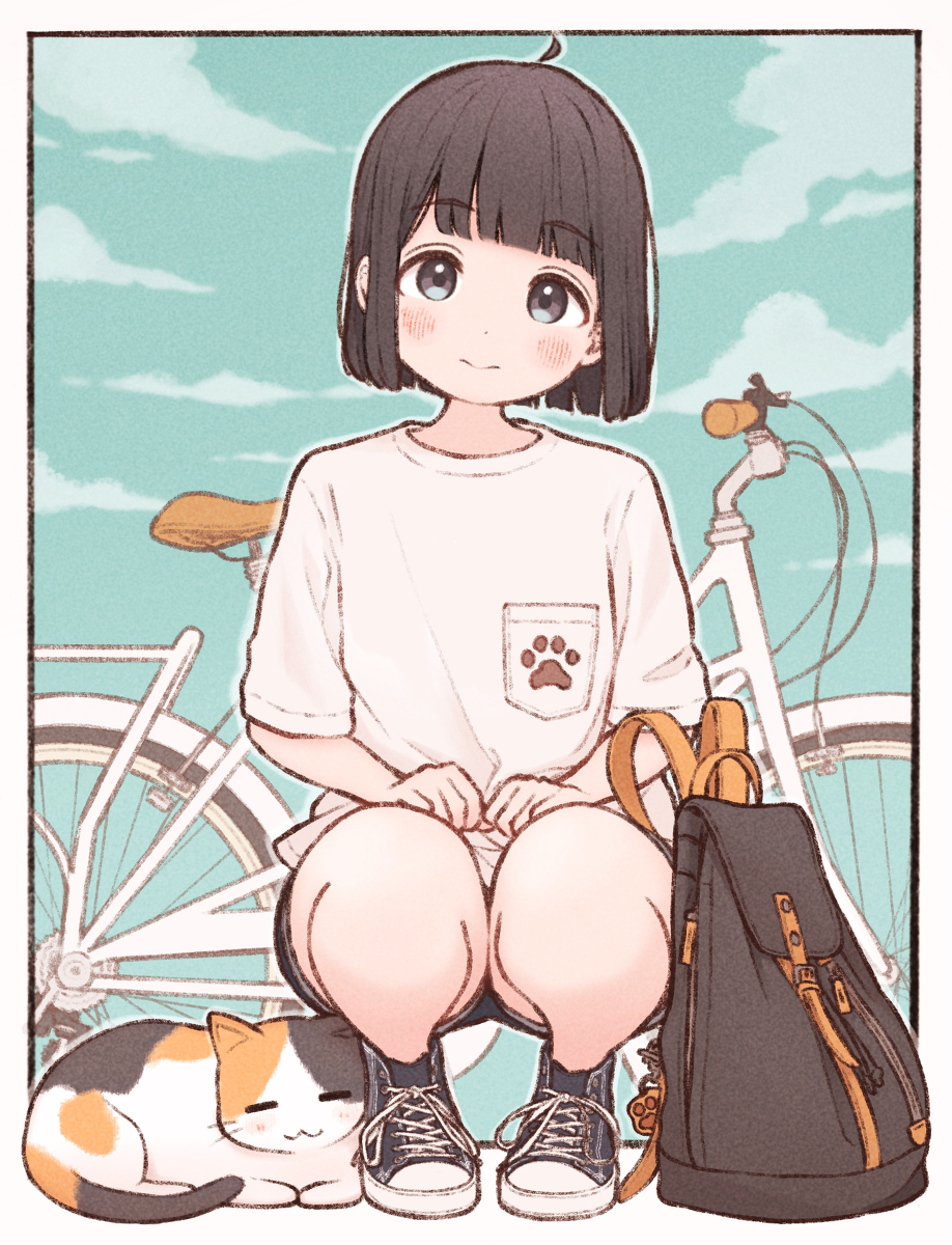 This is a pixiv picture whose title is 🚲.