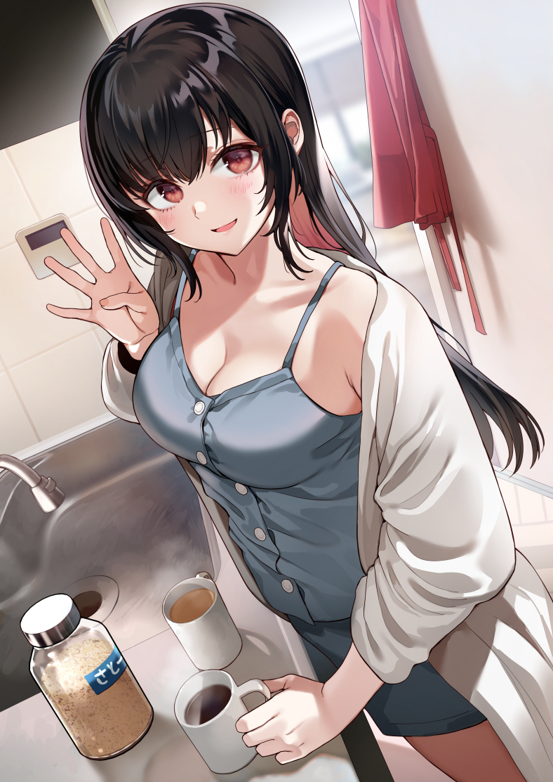 This is a pixiv picture whose title is 「お砂糖何杯いれる？」.