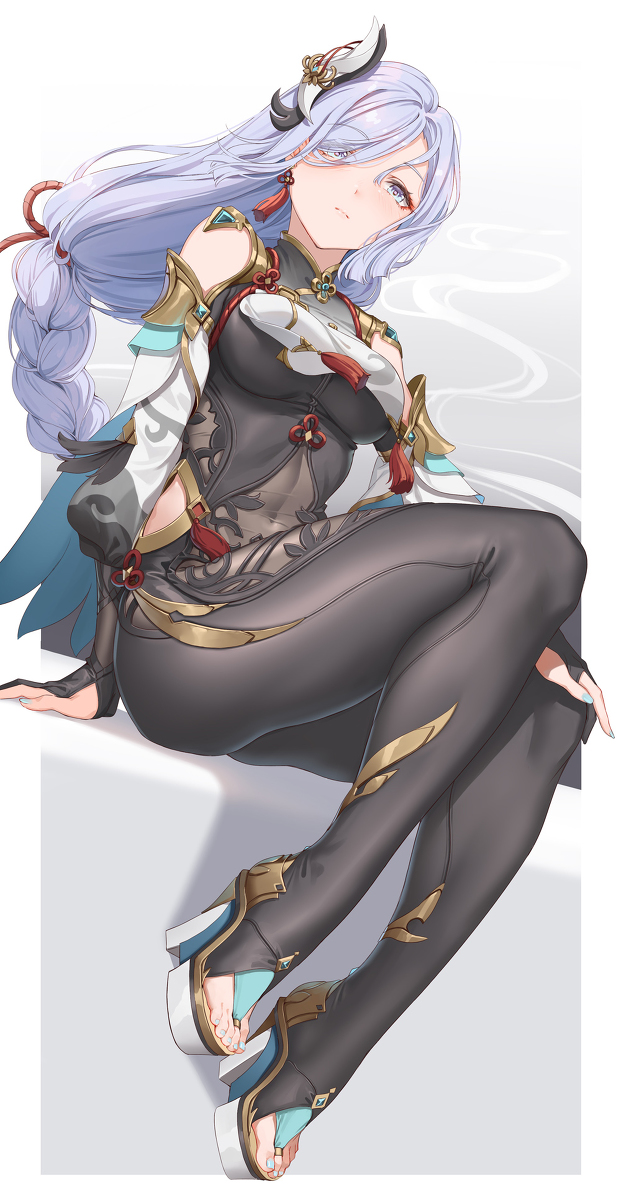 This is a pixiv picture whose title is 原神-申鶴.