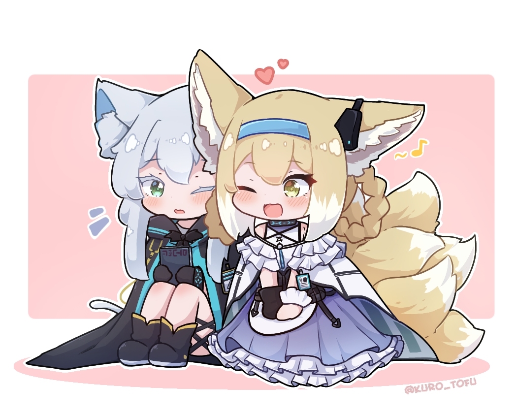 This is a pixiv picture whose title is Cat and Fox.