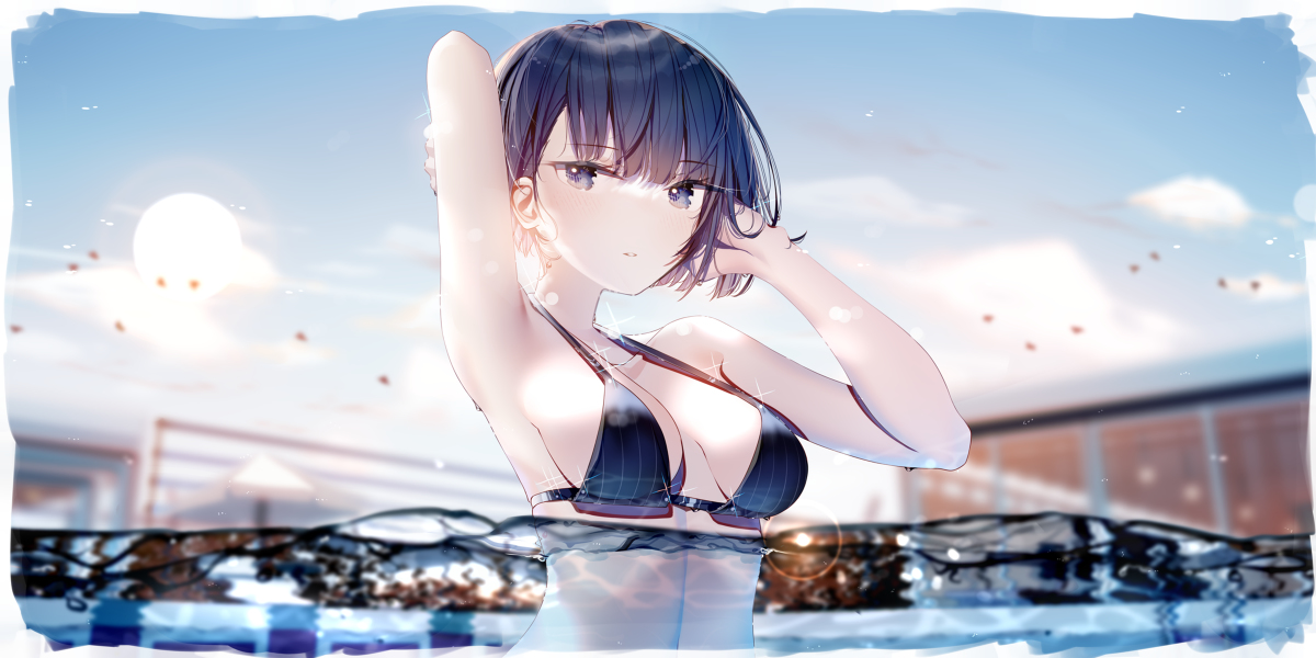 This is a pixiv picture whose title is 群青色の夏の記憶.