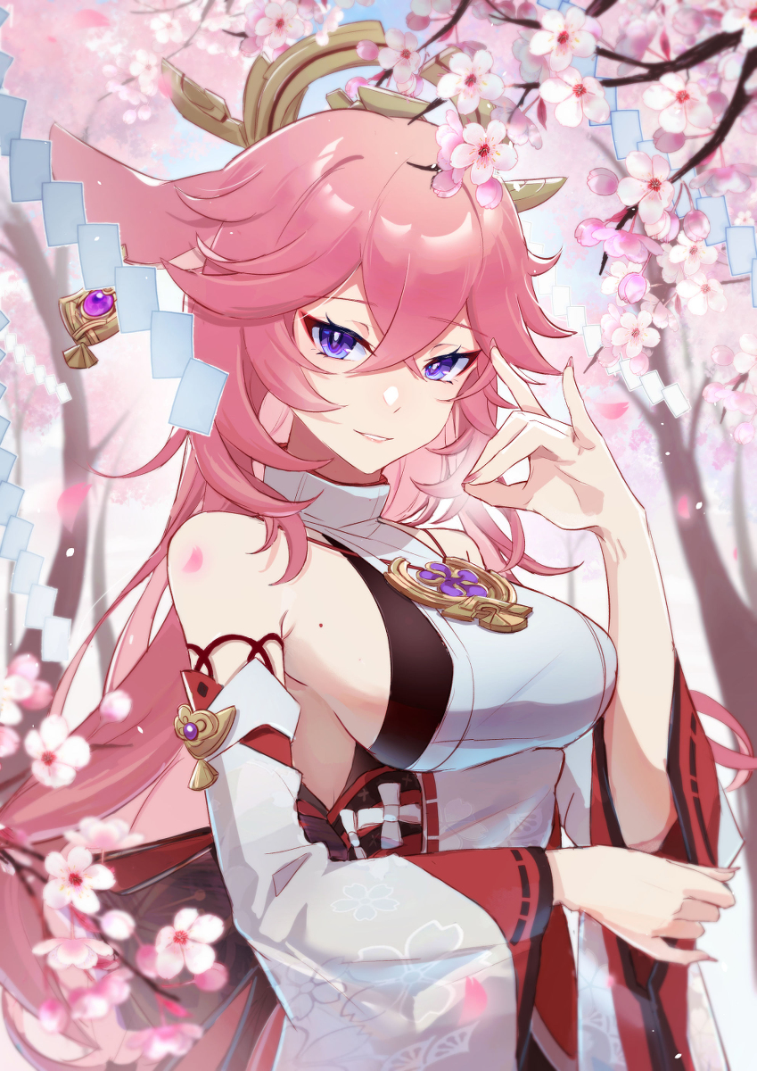 This is a pixiv picture whose title is 八重神子.