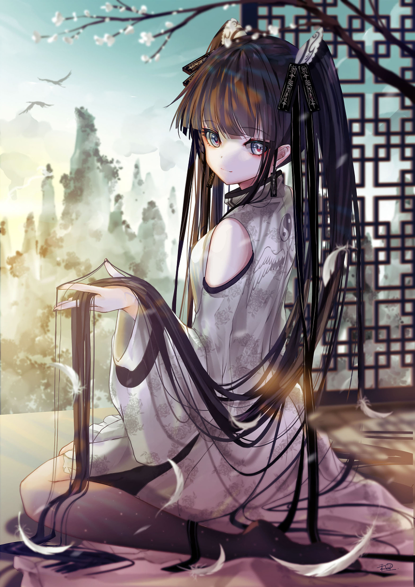 This is a pixiv picture whose title is 白鶴娘々.