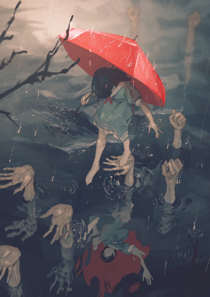 This is a pixiv picture whose title is 足場の手.