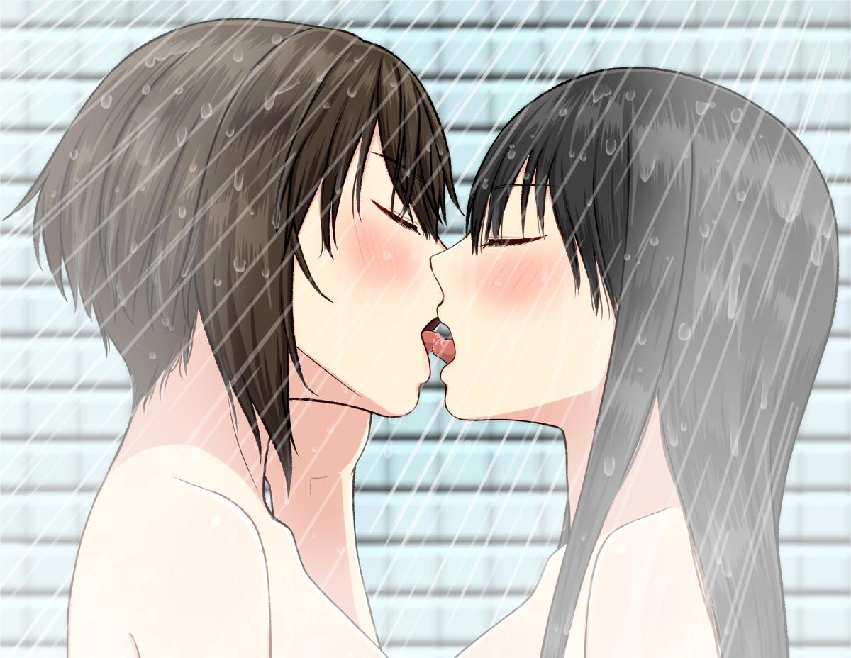 This is a pixiv picture whose title is 【創作百合】.