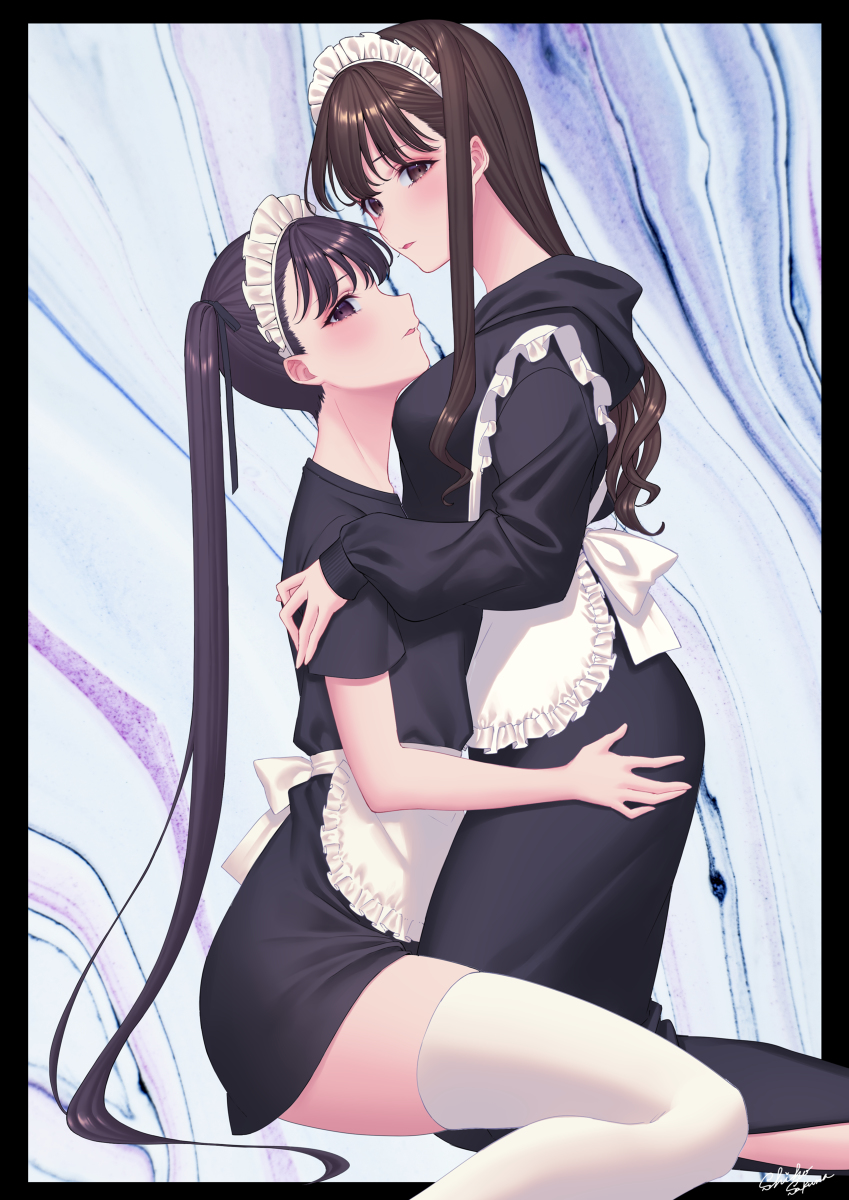 This is a pixiv picture whose title is カジュアル×メイド.