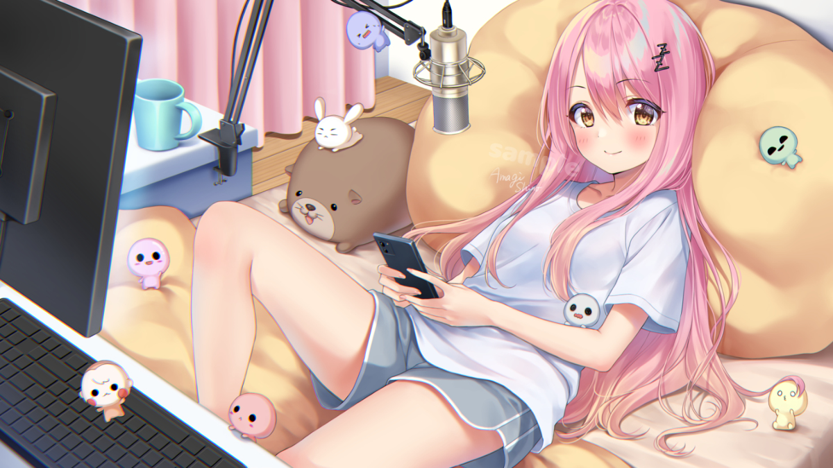 This is a pixiv picture whose title is 配信聴いてく？.