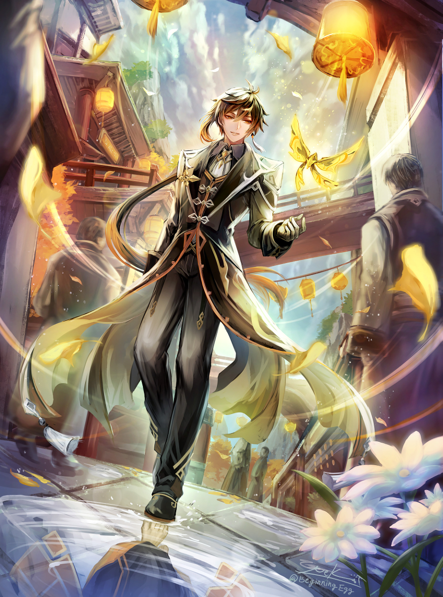 This is a pixiv picture whose title is 璃月逍遥.