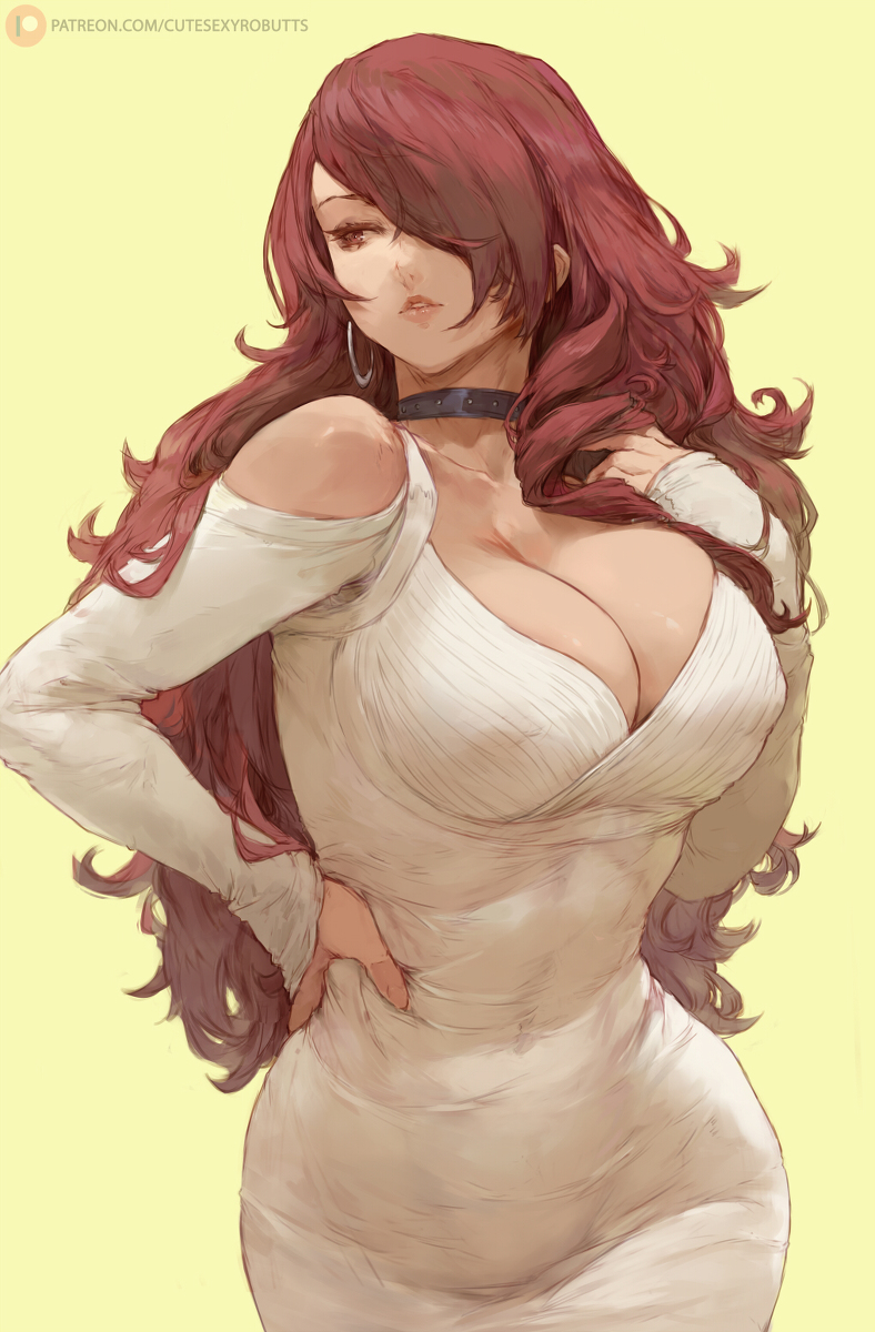 This is a pixiv picture whose title is 桐条美鶴 mitsuru kirijo (persona 3).