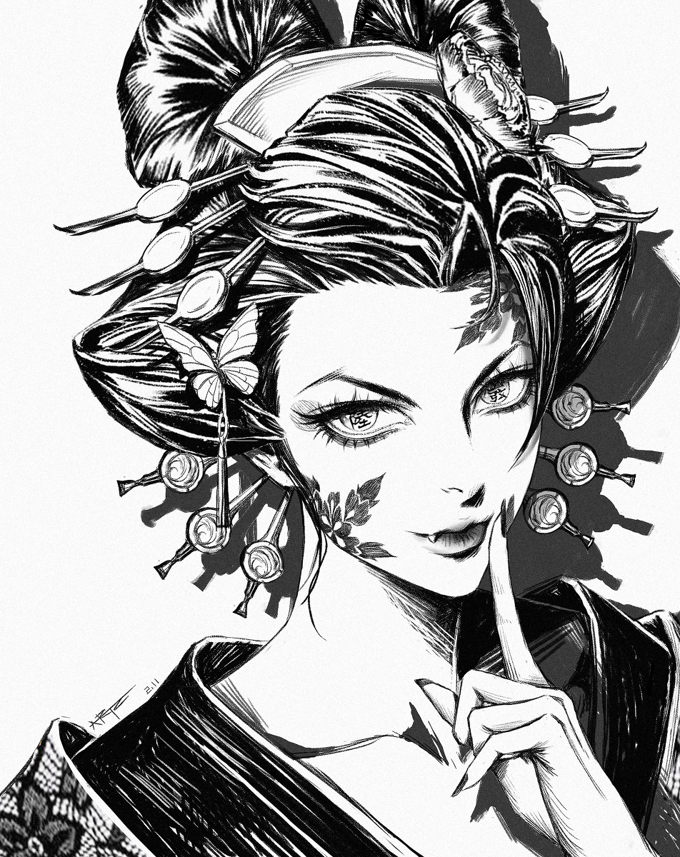 This is a pixiv picture whose title is 堕姬.