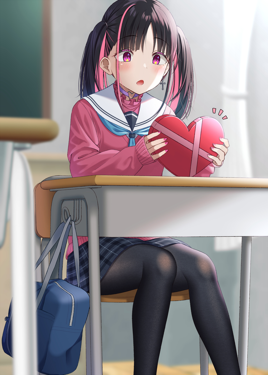 This is a pixiv picture whose title is 「あの女のチョコより美味しくできたはず…」.
