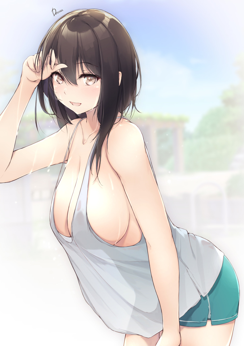 This is a pixiv picture whose title is 巨乳JKの日常【オリジナル】No.01.