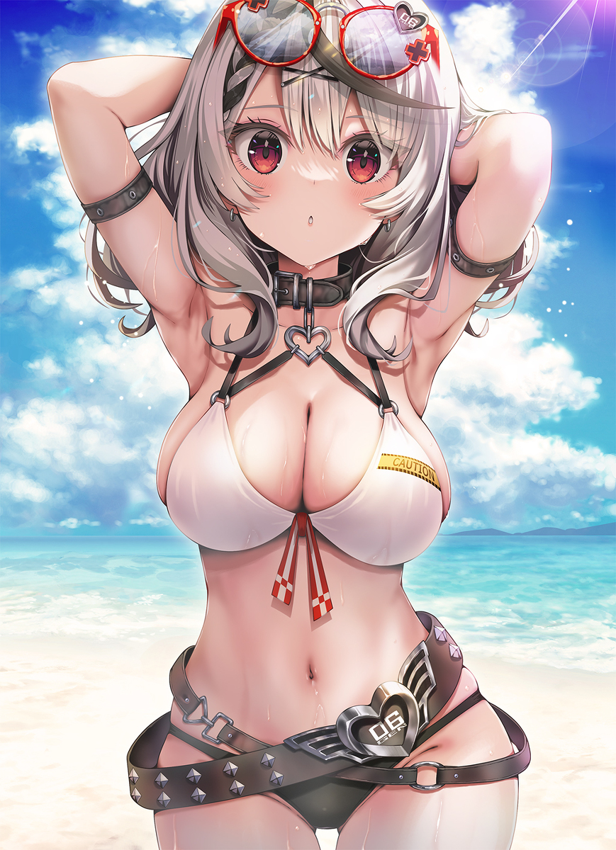 This is a pixiv picture whose title is 水着沙花叉クロヱさん.