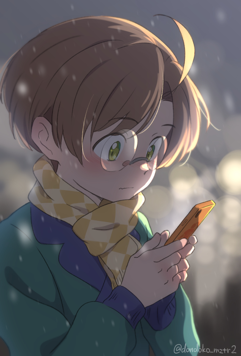 This is a pixiv picture whose title is 一稀から返信がきた燕太くん.