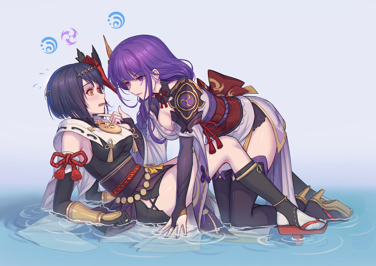 This is a pixiv picture whose title is 雷电将军x九条裟罗.