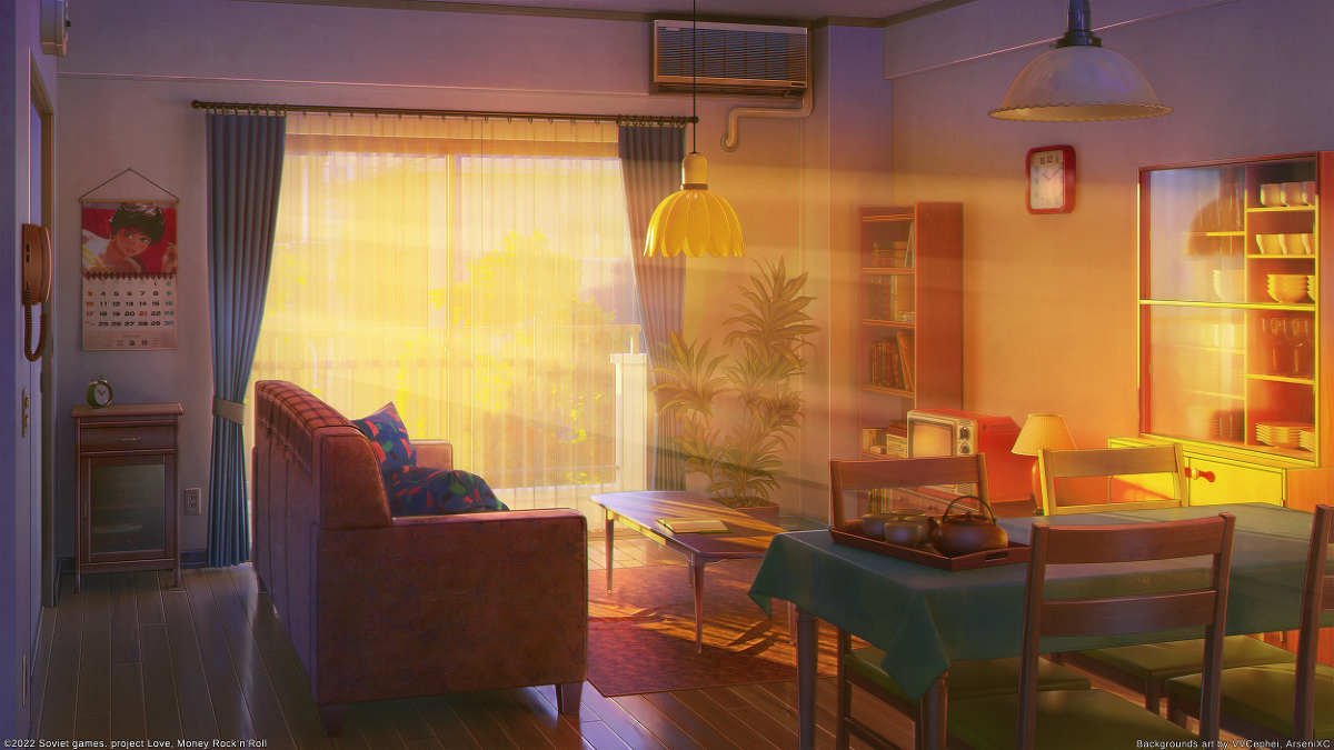 This is a pixiv picture whose title is キャサリン 部屋 日没  夜.