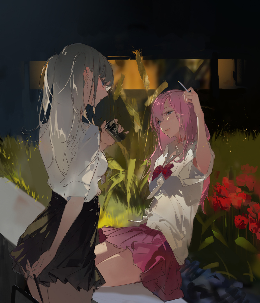 This is a pixiv picture whose title is 街角.